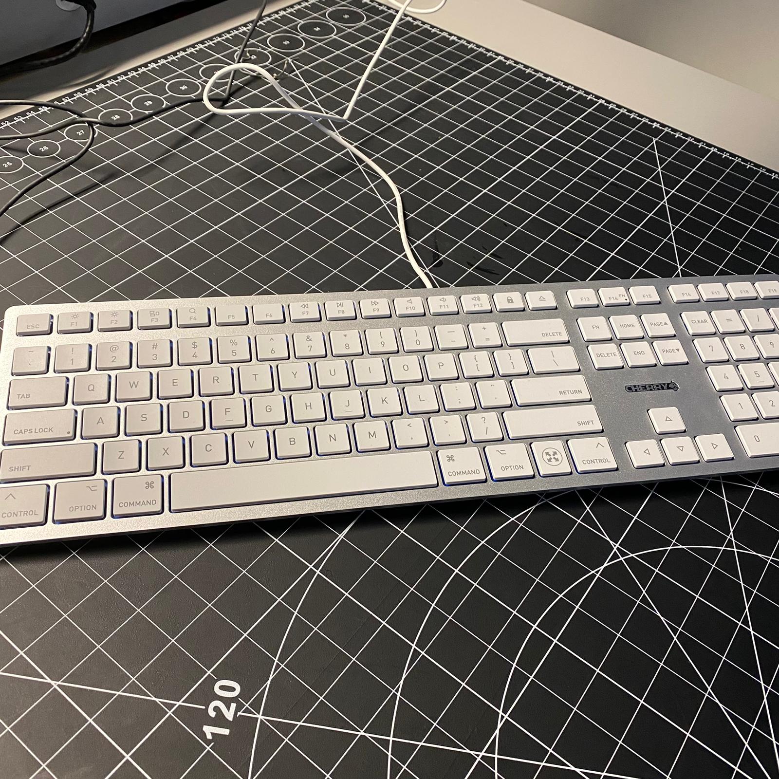 The sound produced by typing on the keyboard