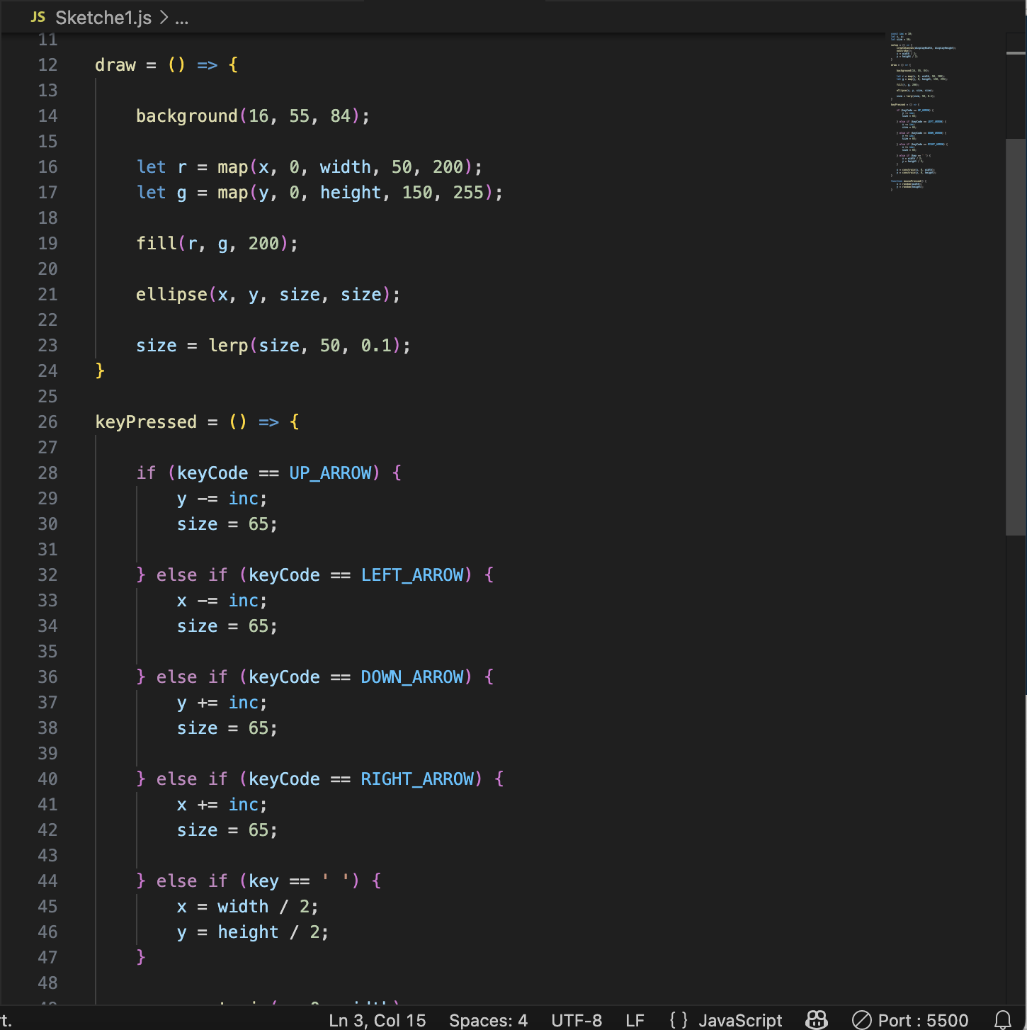 Try to make my own modifications in the second P5js sketch, such as changing the colors and adding simple movement effects, etc.