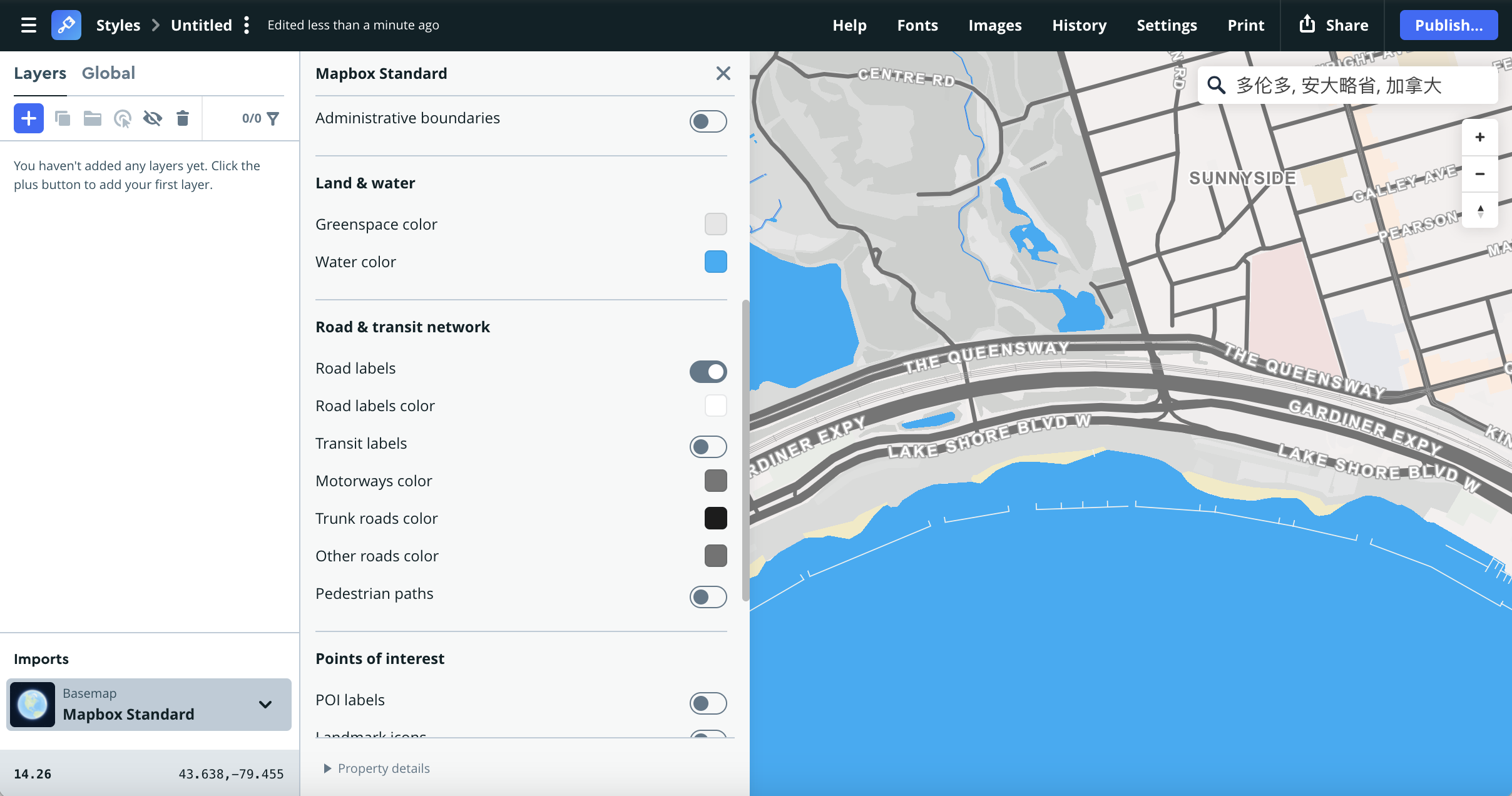 Mapbox road detial and color production