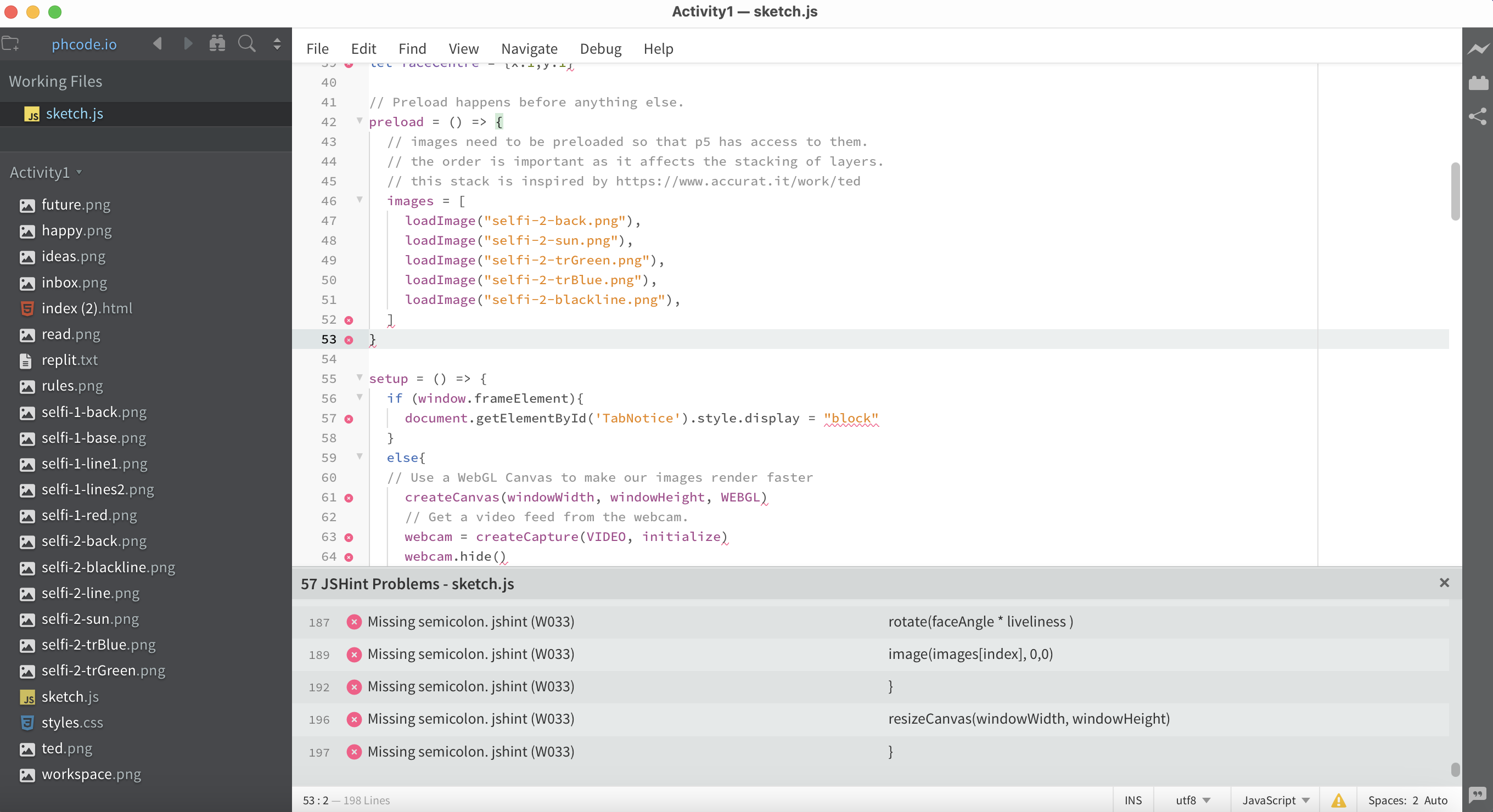 First interactive icon code development